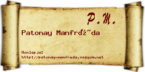 Patonay Manfréda névjegykártya